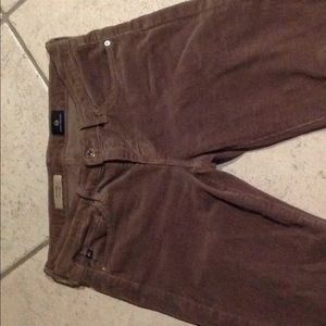 Olive green corduroy straight leg pants